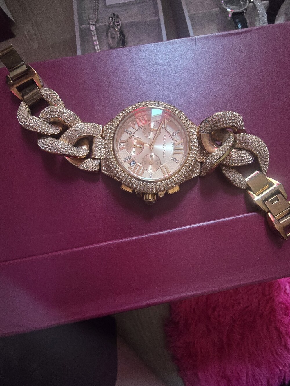 Michael Kors Gold Crystal-Link Women's Bracelet Watch